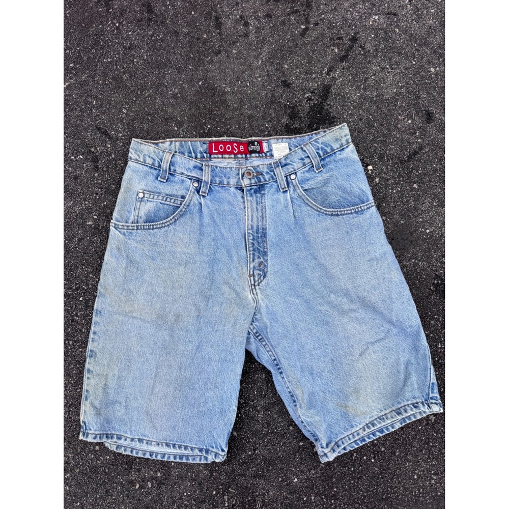 Vintage Levis SilverTab Loose Fit Denim Shorts Light Wash Made in USA 33